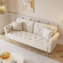 Luxurious Sofa Bed With Nail Head Trim And Matching Pillow