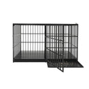 Extra Large Heavy Duty Dog Crate With Removable Pans For Dogs - Black