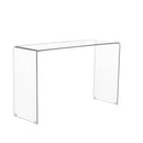 Elegant Transparent Tempered Glass Console Table With Rounded Edges, Modern Sofa Table - Clear by Unique Piece Furniture