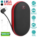 8000mAh 2 In 1 Electric Hand Warmer Rechargeable Hand Heater Portable Pocket Warmer with Power Bank 3 Heating Levels Digital Display Double-sided Heat