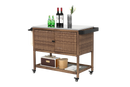 Outdoor Wicker Bar Cart