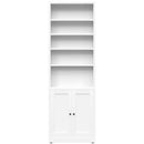 Bookcase Tall 5-Tier Adjustable Storage Shelf With Door Deep - White by HouseOfZazla