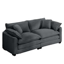 Modern 2 Seater With 4 Pillows, Upholstered Deep Seating Loveseat by HouseOfZazla