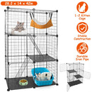 3 Tier Cat Playpen Cage Metal Indoor Cat House Detachable Kitten House with 3 Doors 2 Ladders Large Cat Exercise Place for 1-2 Cats Black