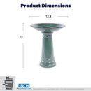 Ceramic Pedestal Bird Bath for Outdoor Garden