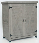 Potting Bench with Storage Cabinet and Metal Table Top
