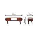 Solid Wood Circular TV Unit
