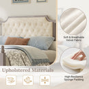 Queen Size Upholstered Platform Bed with Button Tufted Headboard by HouseOfZazla