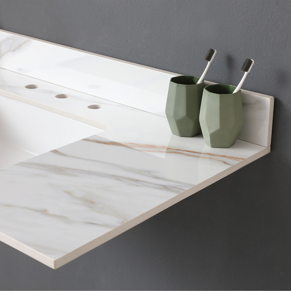Vanity Top With Undermount Sink And Backsplash, Sintered Stone, photo 9 of 40