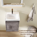 16" Floating Bathroom Vanity, Wall Mounted Plywood Cabinet