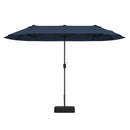 13FT Double-sided Patio Twin Table Umbrella with Crank Handle-Tan