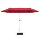 13FT Double-sided Patio Twin Table Umbrella with Crank Handle-Tan by LJGDeals