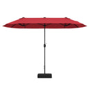 13FT Double-sided Patio Twin Table Umbrella with Crank Handle-Tan