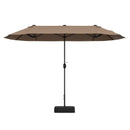 13FT Double-sided Patio Twin Table Umbrella with Crank Handle-Tan by LJGDeals