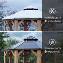 [13X13FT] Alora Cedar Wood Galvanized Steel Octagonal Hardtop Double Roof Gazebo (SAK17468) by SAKSBY WHOLESALE