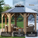 [13X13FT] Alora Premium All-Weather Octagonal Double Hardtop Cedar Wood Gazebo (SAK42795) by SAKSBY WHOLESALE