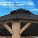 [13X13FT] Alora Premium All-Weather Octagonal Double Hardtop Cedar Wood Gazebo (SAK42795) by SAKSBY WHOLESALE
