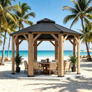 [13X13FT] Alora Premium All-Weather Octagonal Double Hardtop Cedar Wood Gazebo (SAK42795) by SAKSBY WHOLESALE