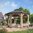 [13X13FT] Alora Premium All-Weather Octagonal Double Hardtop Cedar Wood Gazebo (SAK42795) by SAKSBY WHOLESALE