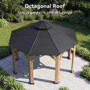 [13X13FT] Alora Premium All-Weather Octagonal Double Hardtop Cedar Wood Gazebo (SAK42795) by SAKSBY WHOLESALE