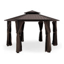 [13X15FT] Alora Hardtop Hexagonal Gazebo With Curtains And Netting [No Furniture] (SAK60713) by SAKSBY WHOLESALE