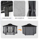 [13X15FT] Alora Hardtop Hexagonal Gazebo With Curtains And Netting [No Furniture] (SAK60713) by SAKSBY WHOLESALE