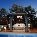[13X15FT] Alora Hardtop Hexagonal Gazebo With Curtains And Netting [No Furniture] (SAK60713) by SAKSBY WHOLESALE