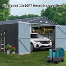 [13x20FT] Alora Large Heavy-Duty Outdoor Metal Storage Shed With Double Doors (SAK65331)