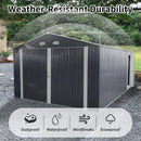 [13x20FT] Alora Large Heavy-Duty Outdoor Metal Storage Shed With Double Doors (SAK65331)