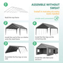 [13X26FT] Alora Heavy-Duty Carport Canopy With Roll-Up Doors And Windows (SAK14975) by SAKSBY WHOLESALE