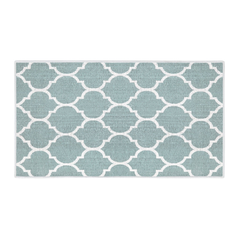 Geometric Design Multipurpose Floor Mat | 24"x44" | Light Teal