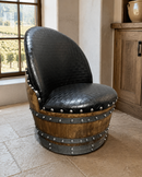 Whiskey & Wine Barrel Steel-Leg Table Set — 4 Chairs, Modern Build