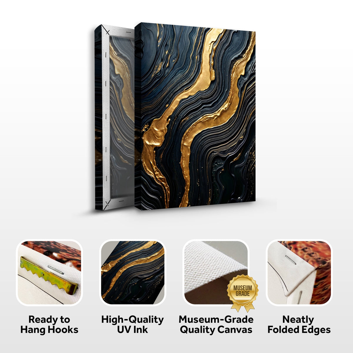 Modern Golden Lave Flow Wall Art, photo 4 of 6