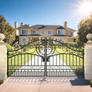 14x8 ft Steel Dual Swing Driveway Gate-European Style