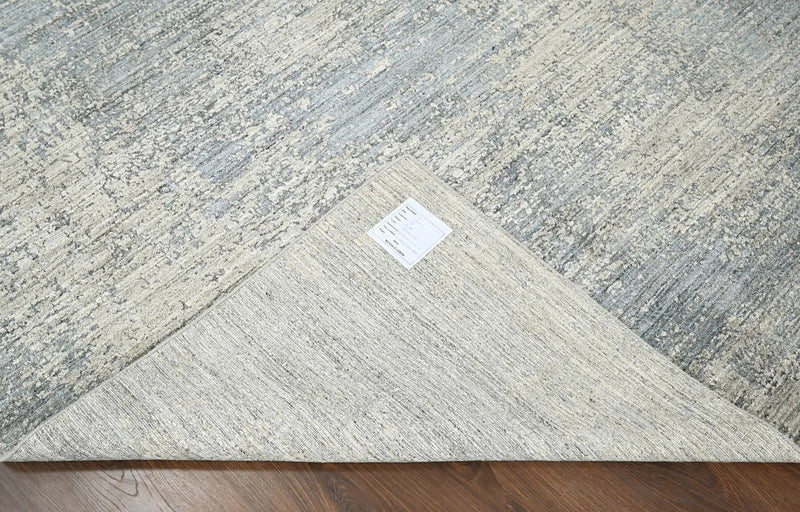 6x9 Gray, Beige Hand Knotted Hand Made 100% Wool Modern & Contemporary Oriental Area Rug
