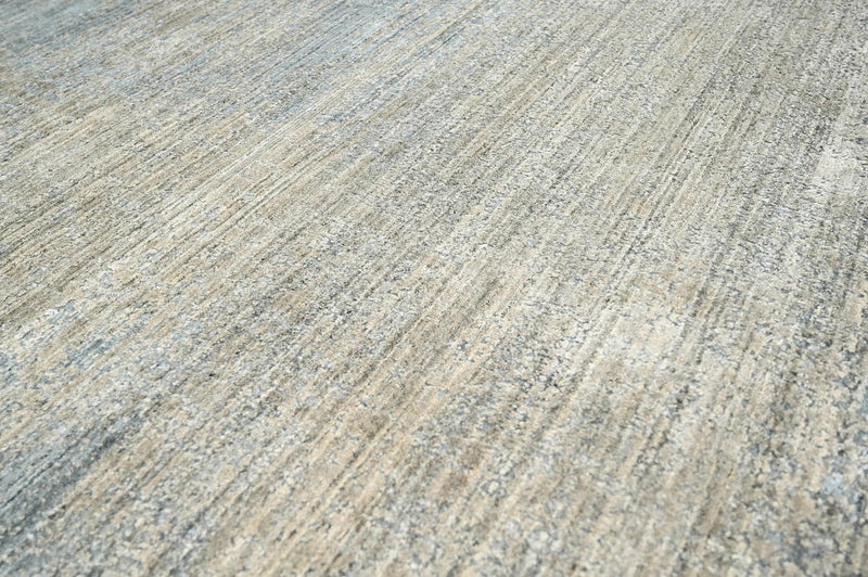 6x9 Gray, Beige Hand Knotted Hand Made 100% Wool Modern & Contemporary Oriental Area Rug