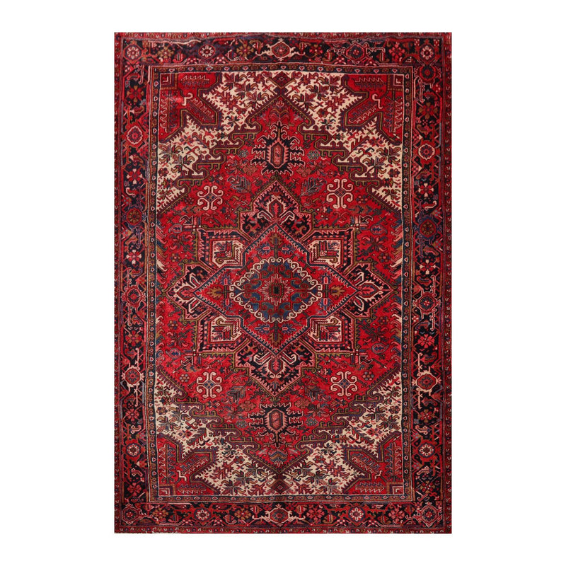 8'2" x 11'8" Hand Knotted 100% Wool Herizz Traditional Oriental Area Rug Red