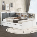 Platform Bed With Trundle, Shelves, And Storage Headboard by Unique Piece Furniture