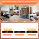 1400W Electric Baseboard Heater with Realistic Multicolor Flame-Black by DirectDeals