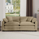 Modern 2 Seater With 4 Pillows, Upholstered Deep Seating Loveseat by HouseOfZazla