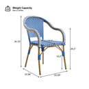 Outdoor Bistro Chairs Set of 2 with Aluminum Frame and PP Rattan by HouseOfZazla