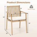 2 Pieces Patio Dining Chairs Outdoor Acacia Wood Chairs with Removable Padded Cushion by LJGDeals