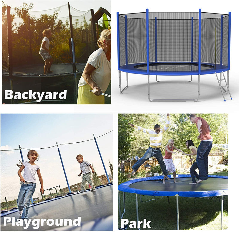 12 Feet Outdoor Trampoline Bounce Combo with Safety Closure Net Ladder