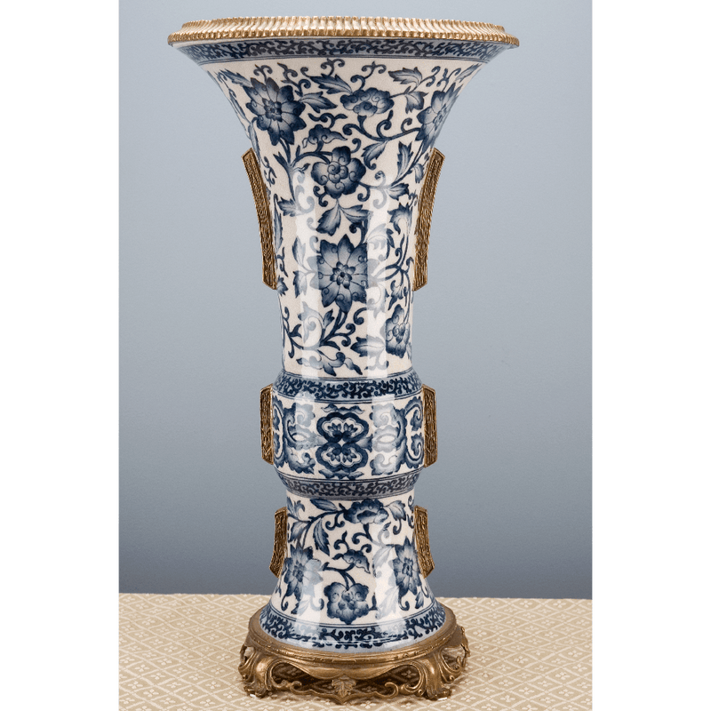 Lovecup Bird Bronze Ormolu Porcelain Vase L158