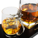 Whiskey Stag Decanter Set Premium Barware Gift Elegant Drinkware Collection by The Wine Savant