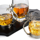 Whiskey Stag Decanter Set Premium Barware Gift Elegant Drinkware Collection by The Wine Savant