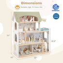 Wooden Dollhouse Kids DIY Pretend Playhouse with 33 PCS Furniture Accessories-Green by LJGDeals
