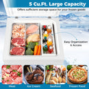 141 L/5 Cu.Ft Compact Chest Freezer with 7-Gear Adjustable Temperature-White