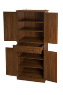 4 Door Cabinet with 1 Drawer, with 4 Adjustable Inner Shelves, Storage Cabinet