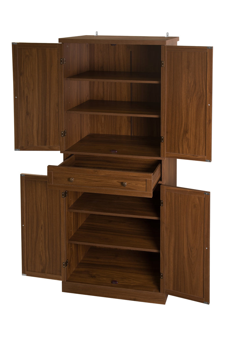 4 Door Cabinet with 1 Drawer, with 4 Adjustable Inner Shelves, Storage Cabinet